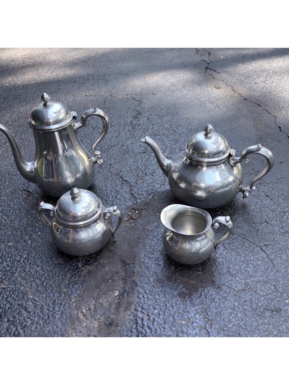 Vintage Towle Pewter Tea & Coffee Set 4 Piece Set